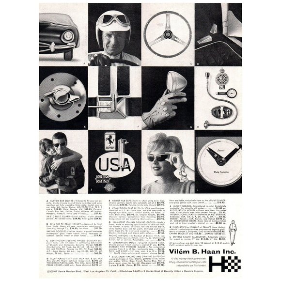 1962 Vilem B Haan Parts Catalog Vintage Print Ad Car Covers Driving Gloves - Picture 1 of 1